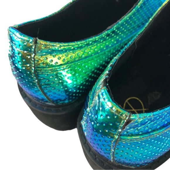 YES Holographic Platform Shoe Size 7 Rainbow Mermaid - Picture 8 of 11